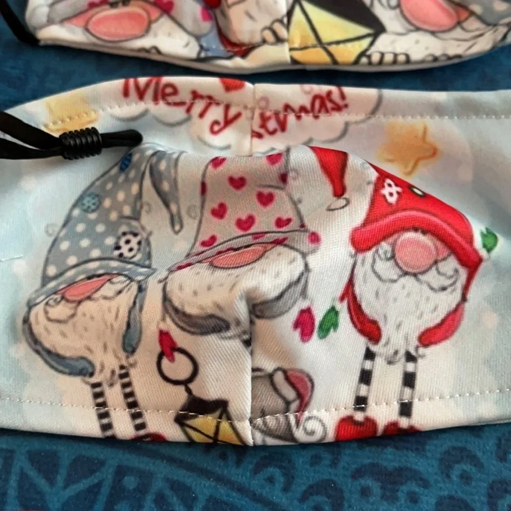6/$20 New set/5 small Gnome Christmas face masks
